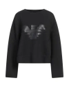 Emporio Armani Woman Sweatshirt Black Size L Viscose, Polyester, Elastane In Black