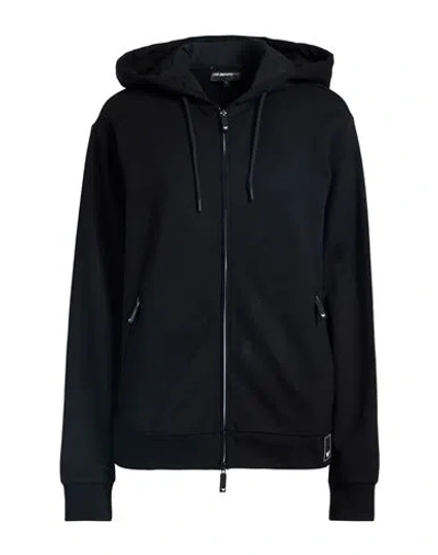Emporio Armani Woman Sweatshirt Black Size L Viscose, Polyester, Elastane