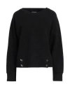 Emporio Armani Woman Sweatshirt Black Size L Acrylic, Cotton, Polyamide In Black