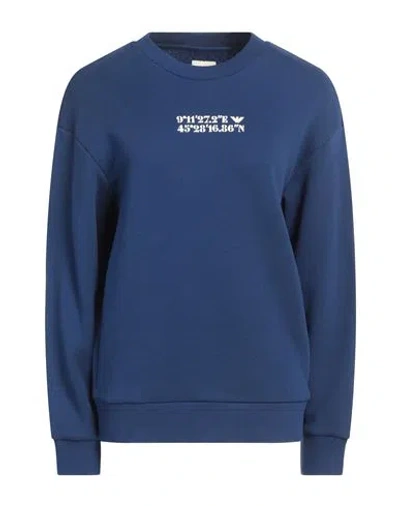 Emporio Armani Woman Sweatshirt Blue Size L Cotton