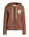 Emporio Armani Woman Sweatshirt Brown Size L Cotton