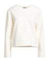 Emporio Armani Woman Sweatshirt Cream Size L Cotton, Polyester, Elastane In Multi