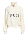 Emporio Armani Woman Sweatshirt Cream Size S Cotton, Elastane In White