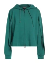 Emporio Armani Woman Sweatshirt Green Size 14 Polyester, Viscose, Elastane