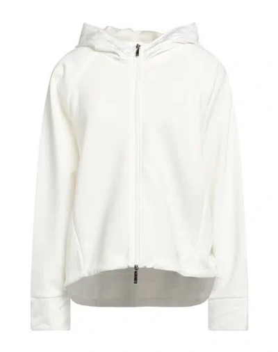 Emporio Armani Woman Sweatshirt Ivory Size 10 Viscose, Polyester, Elastane In White