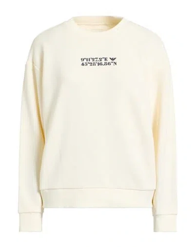 Emporio Armani Woman Sweatshirt Ivory Size L Cotton In Neutral