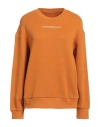 Emporio Armani Woman Sweatshirt Mandarin Size L Cotton, Elastane In Mandarin