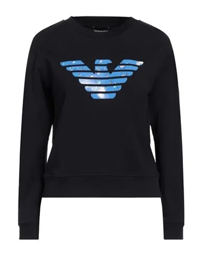 Emporio Armani Woman Sweatshirt Midnight Blue Size Xs Cotton, Elastane