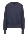 Emporio Armani Woman Sweatshirt Navy Size L Polyester, Viscose, Elastane