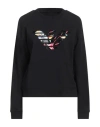 Emporio Armani Woman Sweatshirt Navy Size Xl Cotton, Elastane