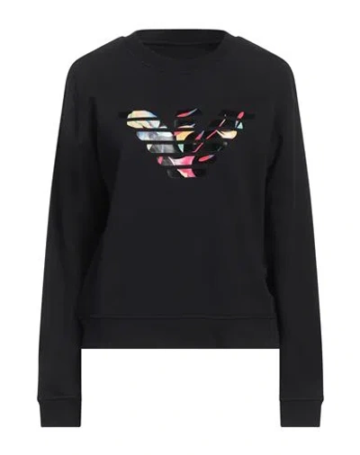 Emporio Armani Woman Sweatshirt Navy Size Xl Cotton, Elastane In Navy
