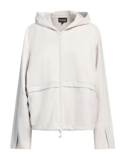 Emporio Armani Woman Sweatshirt Off White Size 10 Polyester, Viscose, Elastane
