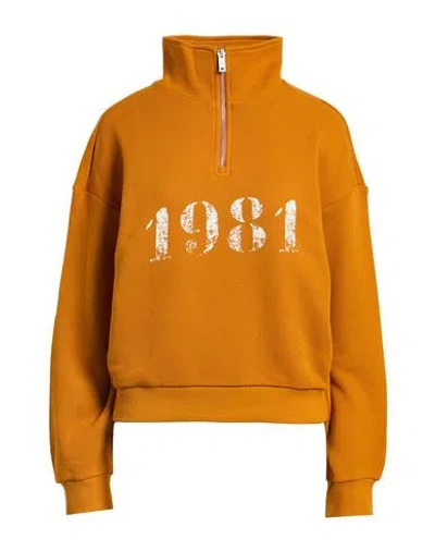 Emporio Armani Woman Sweatshirt Rust Size L Cotton, Elastane In Orange
