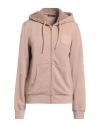 Emporio Armani Woman Sweatshirt Sand Size 2 Cotton, Polyester In Beige