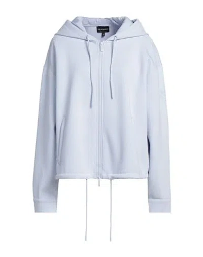 Emporio Armani Woman Sweatshirt Sky Blue Size Xl Cotton, Polyester, Elastane In Blue