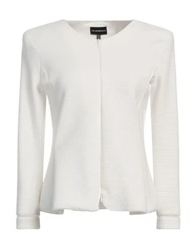 Emporio Armani Woman Sweatshirt White Size 10 Polyester, Viscose, Elastane