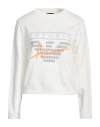 EMPORIO ARMANI EMPORIO ARMANI WOMAN SWEATSHIRT WHITE SIZE XS COTTON, ELASTANE