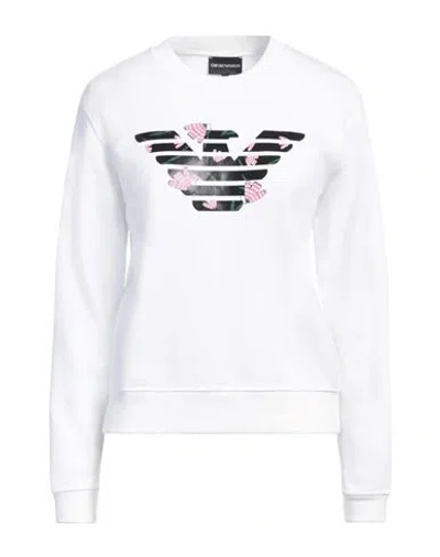 Emporio Armani Woman Sweatshirt White Size Xl Cotton, Elastane