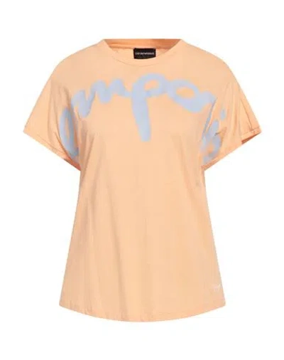 Emporio Armani Woman T-shirt Apricot Size S Cotton In Orange