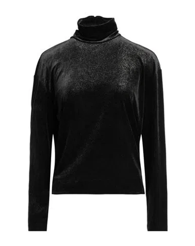 Emporio Armani Woman T-shirt Black Size 12 Polyester, Elastane