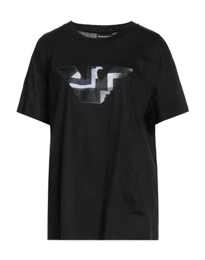 Emporio Armani Woman T-shirt Black Size 4 Cotton