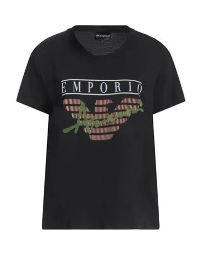 Emporio Armani Woman T-shirt Black Size L Cotton