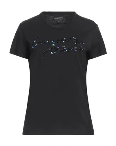 Emporio Armani Woman T-shirt Black Size L Cotton
