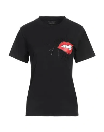 Emporio Armani Woman T-shirt Black Size L Cotton