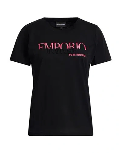 Emporio Armani Woman T-shirt Black Size L Cotton
