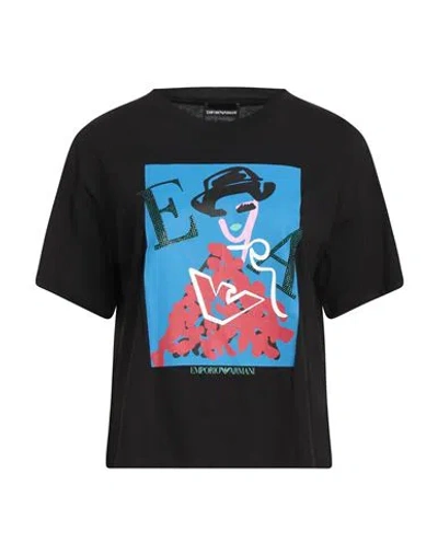 Emporio Armani Woman T-shirt Black Size L Cotton