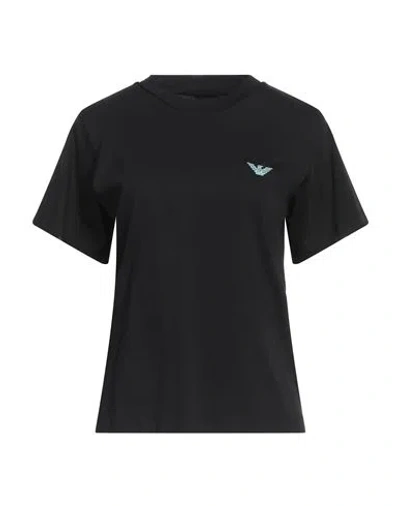 Emporio Armani Woman T-shirt Black Size L Cotton, Elastane