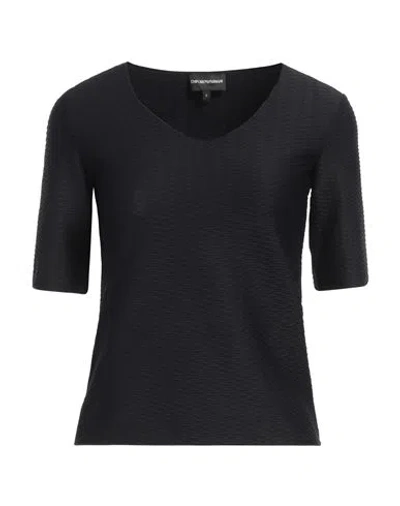 Emporio Armani Woman T-shirt Black Size M Polyamide, Elastane
