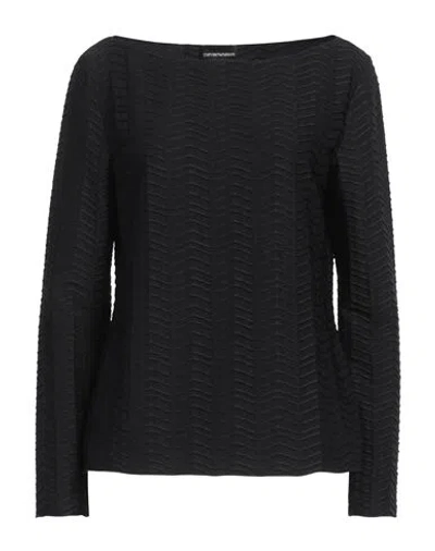 Emporio Armani Woman T-shirt Black Size Xl Polyester, Elastane