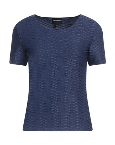 Emporio Armani Woman T-shirt Blue Size Xs Polyester, Elastane