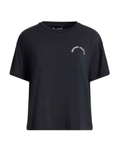 Emporio Armani Woman T-shirt Charcoal Size L Viscose, Elastane In Black