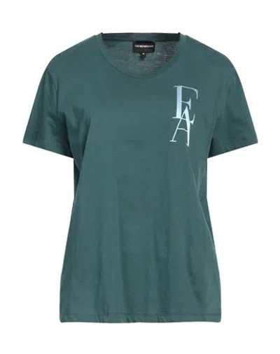 Emporio Armani Woman T-shirt Deep Jade Size 14 Cotton In Green