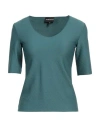 Emporio Armani Woman T-shirt Deep Teal Size 6 Polyamide, Elastane In Green