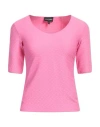 Emporio Armani Woman T-shirt Fuchsia Size L Polyamide, Elastane In Pink