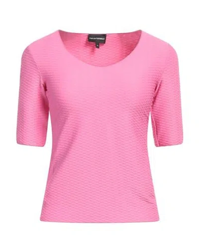 Emporio Armani Woman T-shirt Fuchsia Size L Polyamide, Elastane In Pink