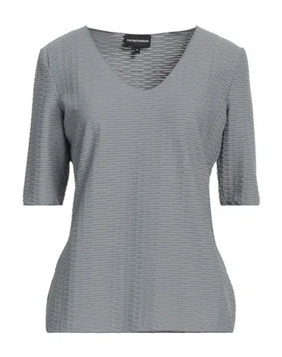 Emporio Armani Woman T-shirt Grey Size 14 Polyamide, Elastane
