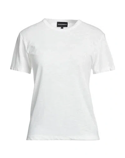 Emporio Armani Woman T-shirt Ivory Size 6 Polyester, Linen In White