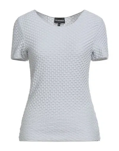 Emporio Armani Woman T-shirt Light Grey Size L Polyester, Viscose, Elastane
