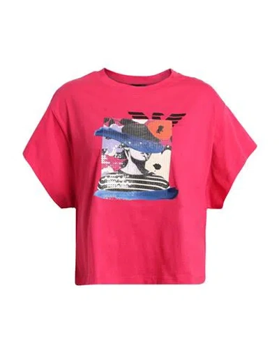 Emporio Armani Woman T-shirt Magenta Size L Cotton In Pink