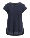 Emporio Armani Woman T-shirt Navy Size S Viscose, Polyamide, Cotton, Elastane