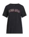 Emporio Armani Woman T-shirt Navy Size M Cotton In Black