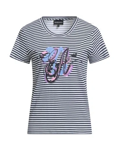 Emporio Armani Woman T-shirt Navy Size M Cotton In Blue