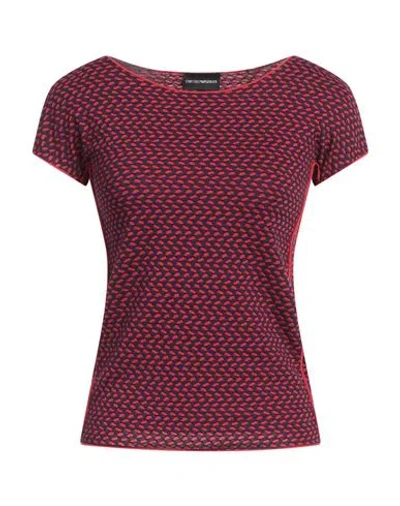 Emporio Armani Woman T-shirt Red Size Xs Polyester, Viscose, Elastane