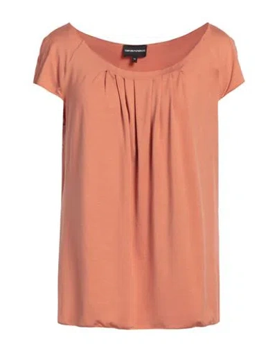 Emporio Armani Woman T-shirt Rust Size 16 Viscose, Elastane In Red