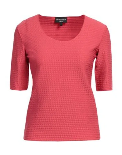 Emporio Armani Woman T-shirt Rust Size S Polyamide, Elastane In Red