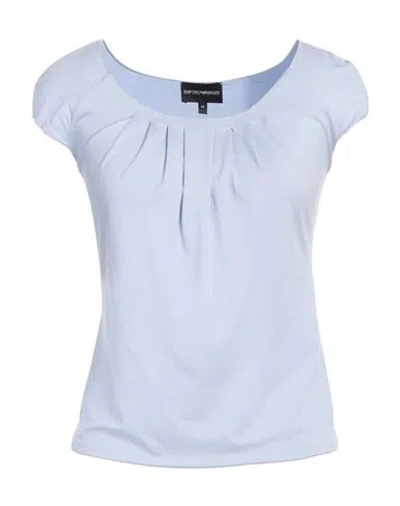 Emporio Armani Woman T-shirt Sky Blue Size 4 Viscose, Elastane